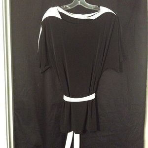 Calvin Klein black with white accents blouse
